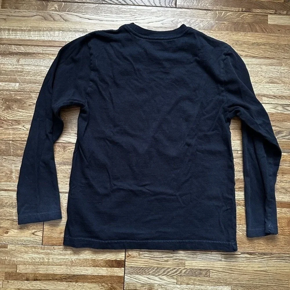 Black‎ Orange Jack O' Lantern Pumpkin Face Halloween Kids Long Sleeve Shirt Sz L